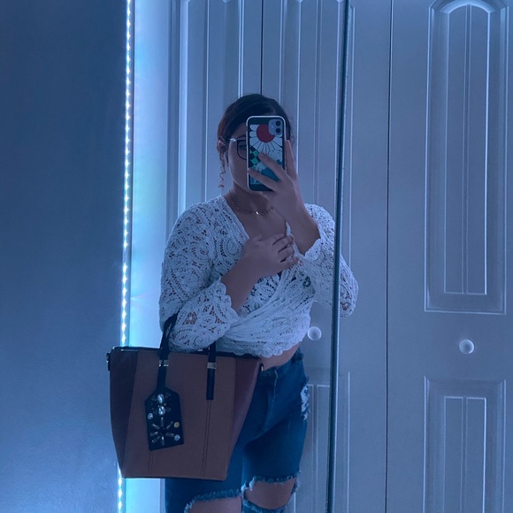 Kate Landry Brown Tone Small Tote Bag - Picture 2 of 5